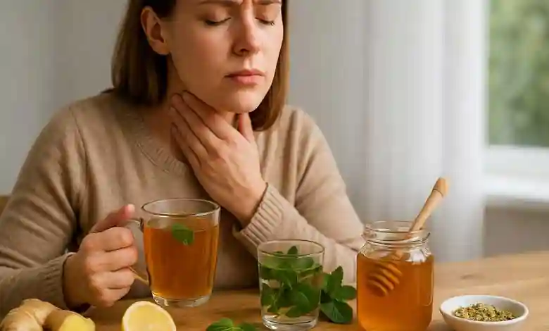 علاج التهاب الحلق في المنزل بالاعشاب بافضل 5 اعشاب من مطبخك فعالة وبدون أدوية