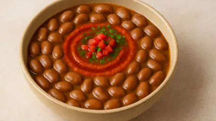 صورة توضيحية لفول مدمس مصري بالزيت الحار