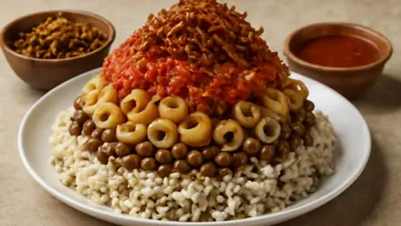 صورة توضيحية للكشري المصري