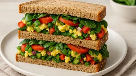 صورة توضيحية لساندويتش البيض بالخضار